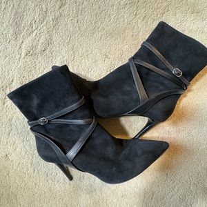 Lauren Purple Label suede stiletto booties